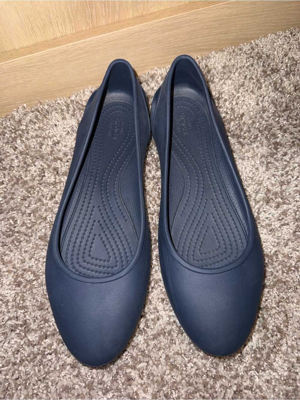 Crocs Women’s W9 Navy Blue Kadee Ballet Flats Slip On Comfort Shoes